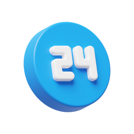 24 Hours Service  3D Icon