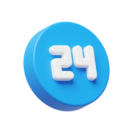 24 Hours Service  3D Icon