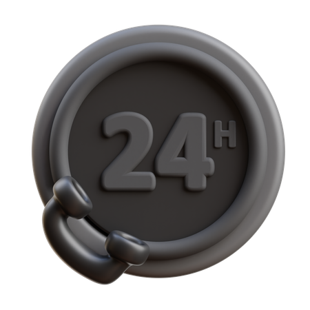 24 Hours Service  3D Icon