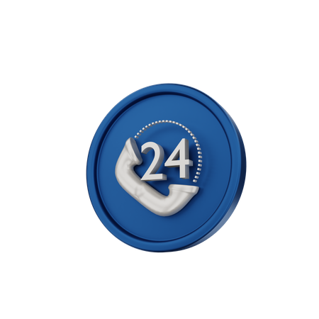 24 Hours Service  3D Icon