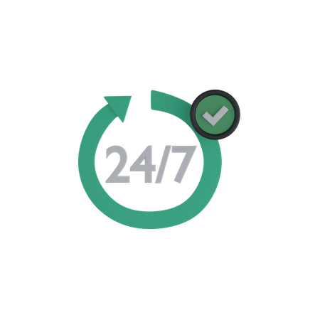 24 hours service  3D Icon