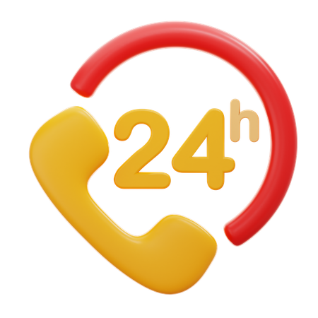 24 Hours Service  3D Icon