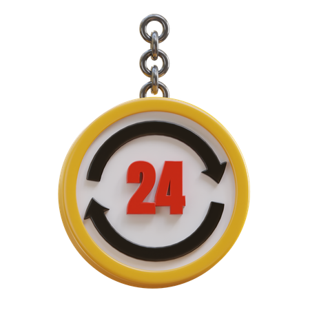 24 Hours Service  3D Icon
