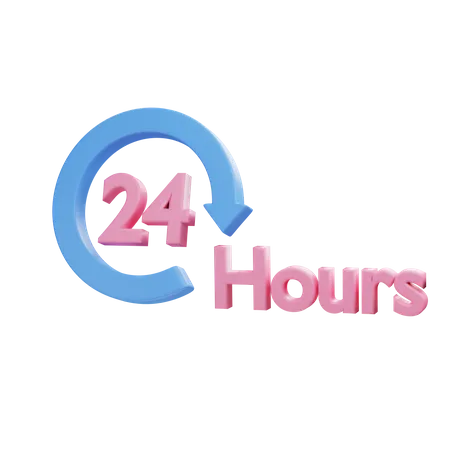 24 Hours service  3D Illustration