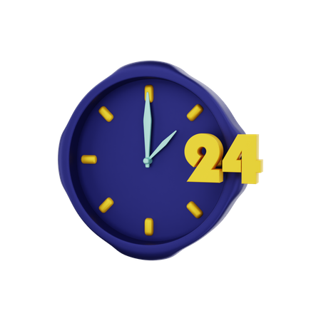 24 hours service 3D Illustration
