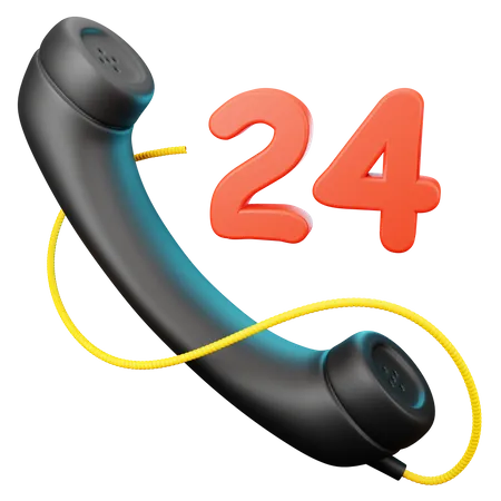 24 Hours Service 3D Illustration