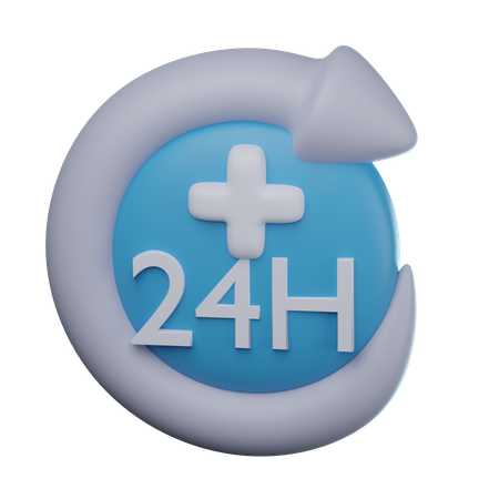 24 Hours Service 3D Icon