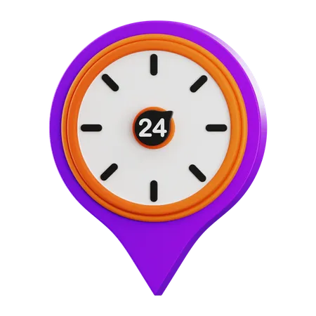 24 Hours Service 3 D Shopping Illustration 3D Icon