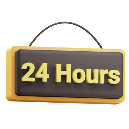 24 Hours Service 3D Icon