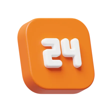 24 Hours Service  3D Icon