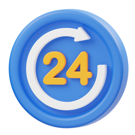 24 Hours Servicee  3D Icon