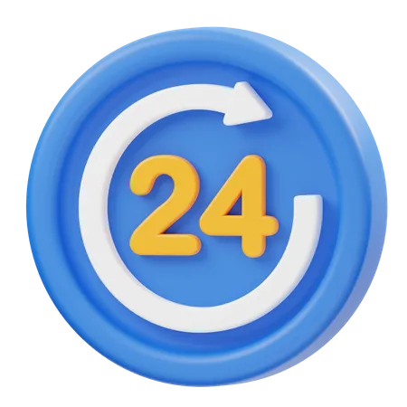 24 Hours Servicee  3D Icon