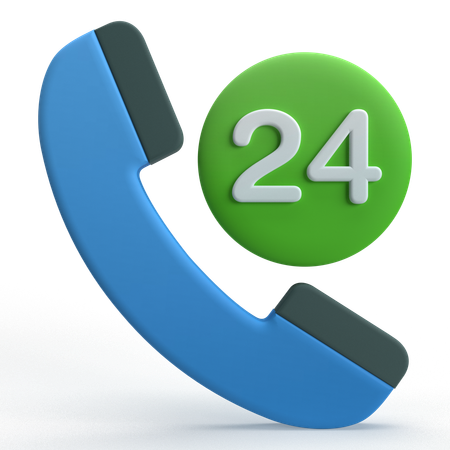 24 Hours Services  3D Icon