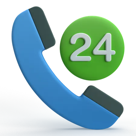 24 Hours Services  3D Icon