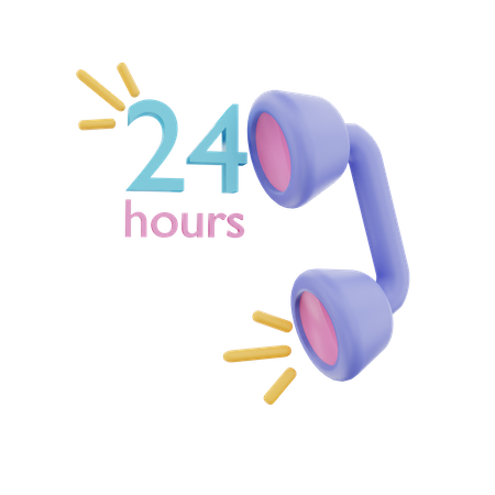 24 Hours Services  3D Icon