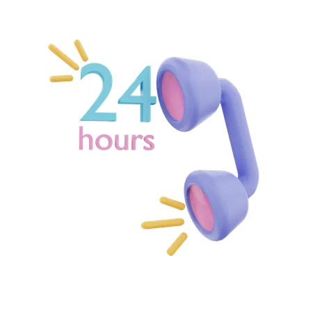 24 Hours Services  3D Icon