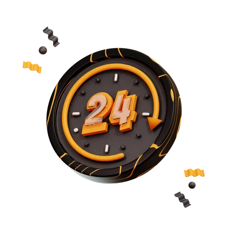 24 Hours Services 3D Illustration