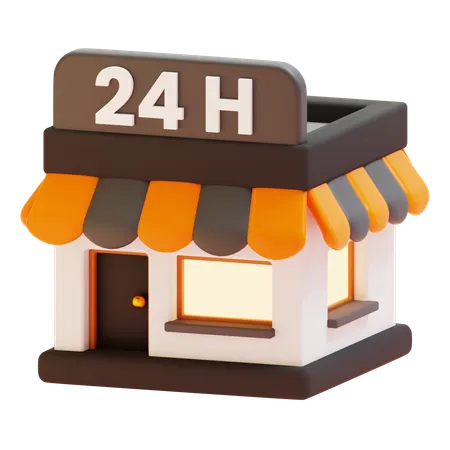 24 HOURS SHOP  3D Icon