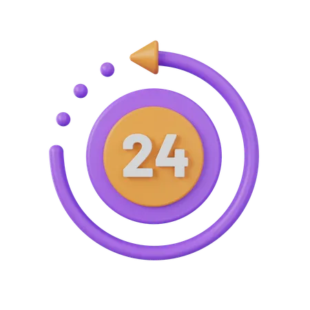 24 Hours Shopping  3D Icon
