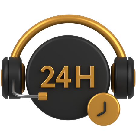 24 hours support  3D Icon
