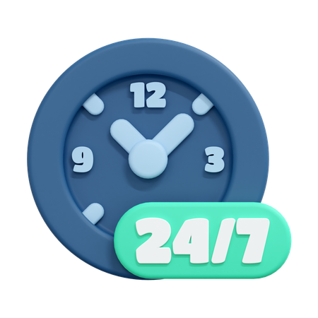 24 hours support  3D Icon