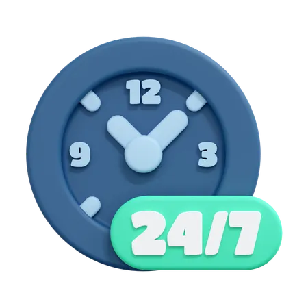 24 hours support  3D Icon