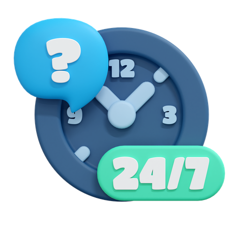 24 hours support  3D Icon