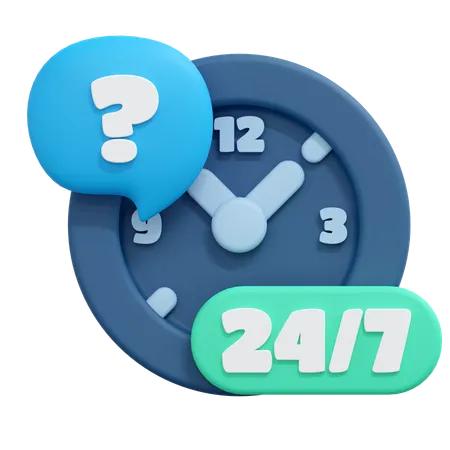 24 hours support  3D Icon