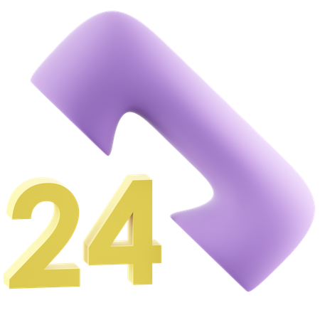 24 Hours Support  3D Icon