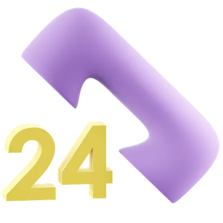 24 Hours Support  3D Icon