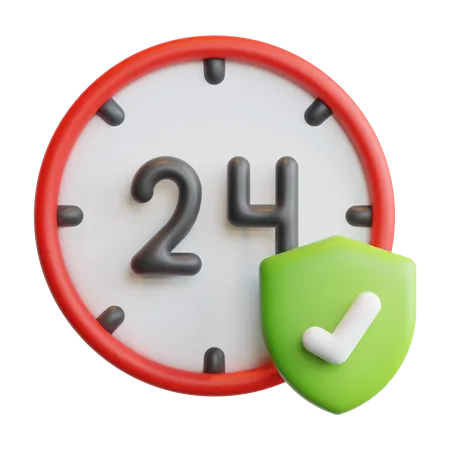 24 Hours Support  3D Icon