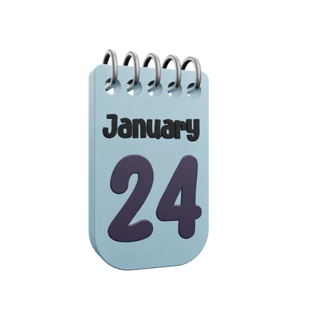 24. Januar Kalender  3D Icon