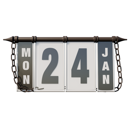 24. Januar Montag  3D Illustration