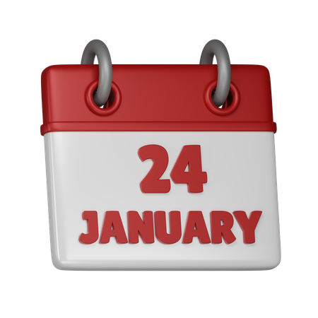 24 January  3D Icon