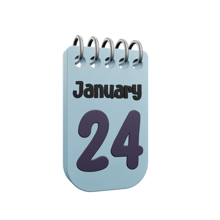 24 January Calender  3D Icon