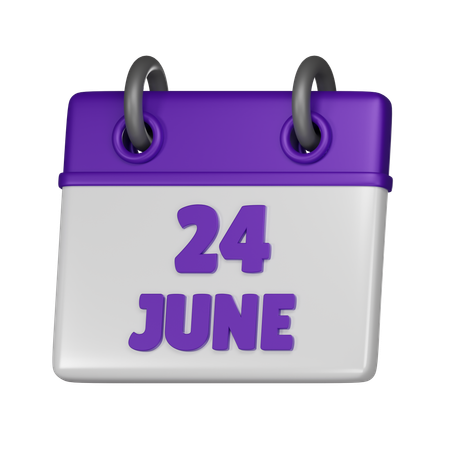 24 June  3D Icon