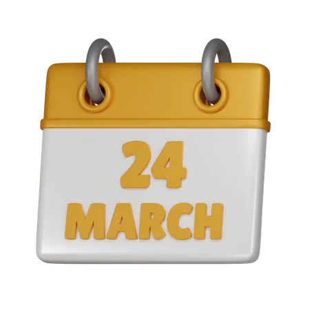 24 March  3D Icon