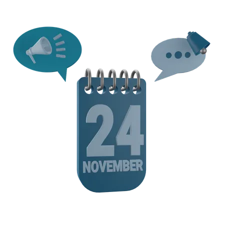 24 November  3D Icon