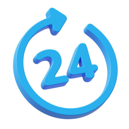 24 Stunden  3D Icon