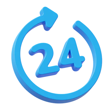 24 Stunden  3D Icon