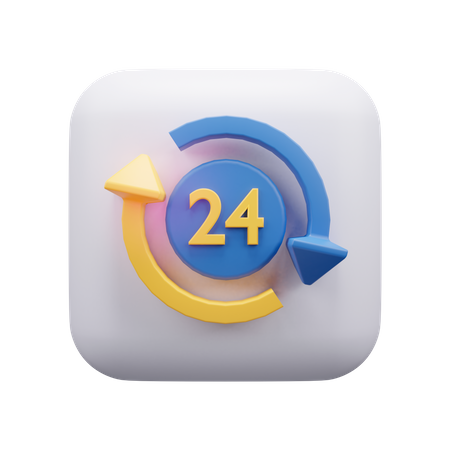 24 Stunden  3D Icon