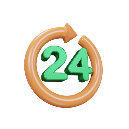 24 Stunden  3D Icon