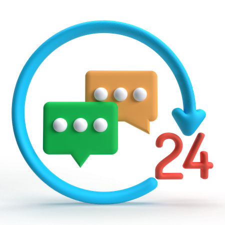 24-Stunden-Chat  3D Icon