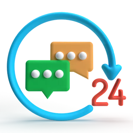 24-Stunden-Chat  3D Icon