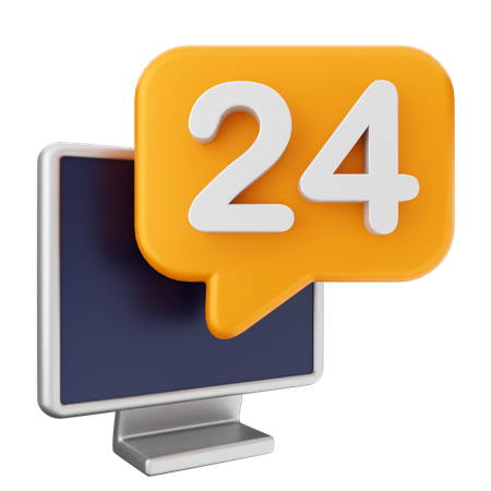 24-Stunden-Chat-Helpdesk  3D Icon