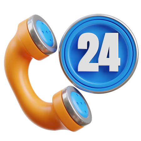 24-Stunden-Hotline  3D Icon