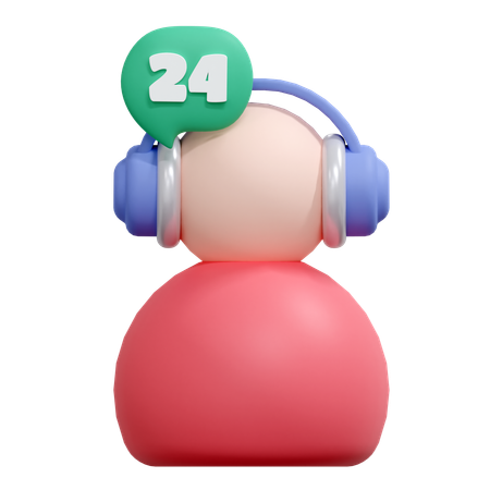 24 Stunden Kunden-Helpdesk  3D Icon