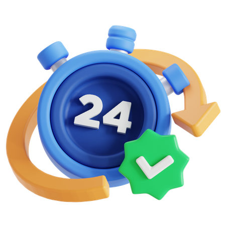 24 Stunden Kundenservice  3D Icon