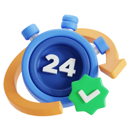 24 Stunden Kundenservice  3D Icon