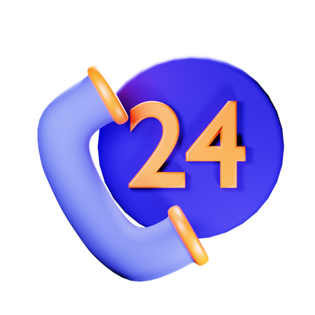 24 Stunden Kundenservice  3D Icon